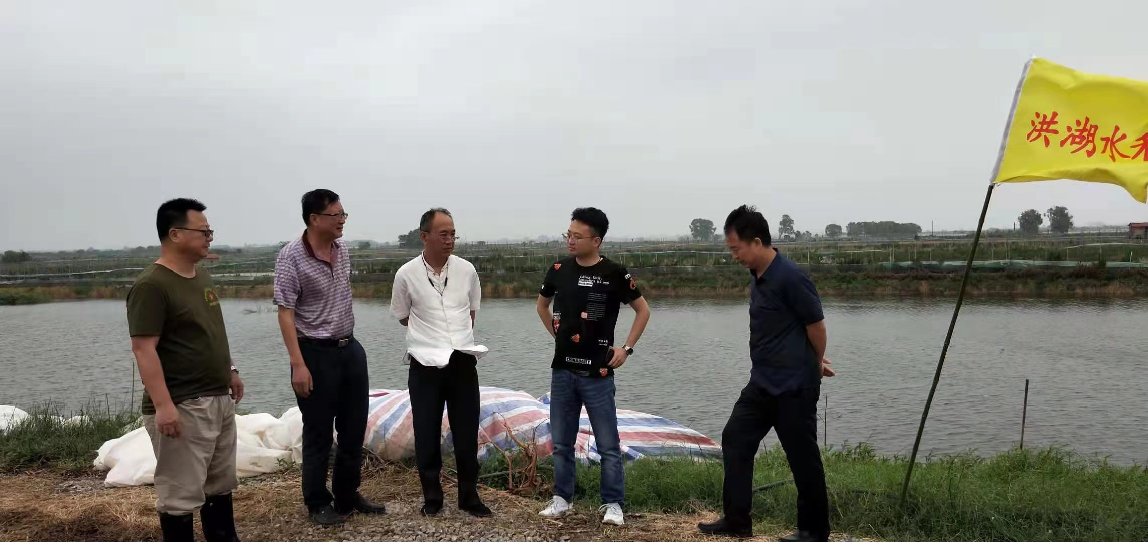荆州市水利局杨斌局长检查洪狮革马湖垮坡段施工情况